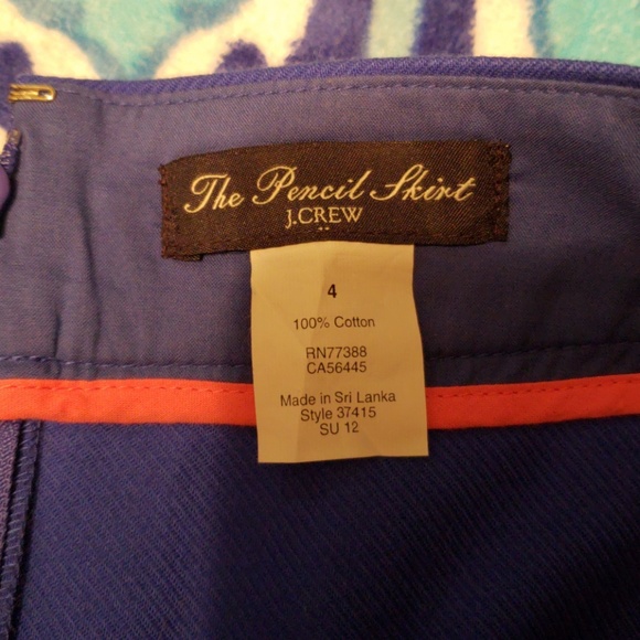 3/$20 J.Crew The Pencil Skirt Blue Size 4 - Picture 2 of 3